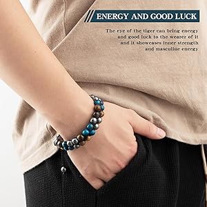 Amazon.com: ZPEXRV Triple Protection Bracelet 8mmTiger Eye